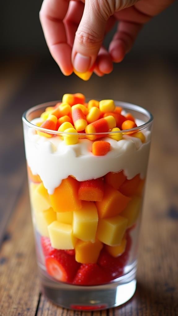 add candy corn topping