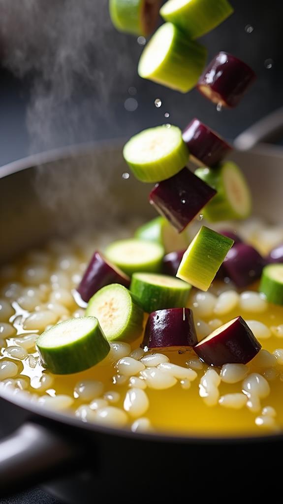 add eggplant and zucchini