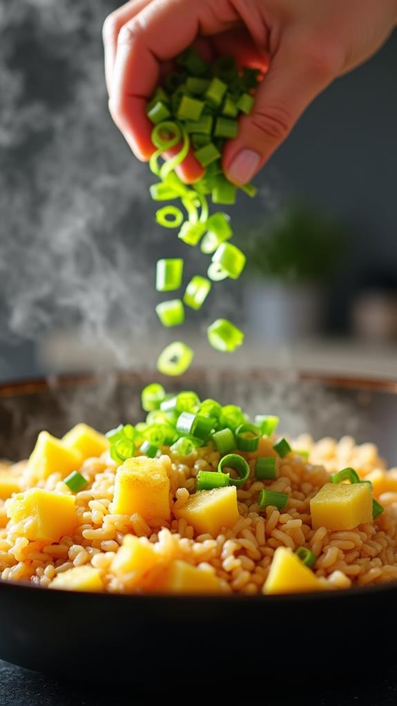 add green onions quickly