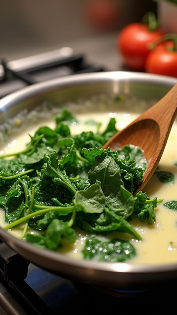 add greens until wilted