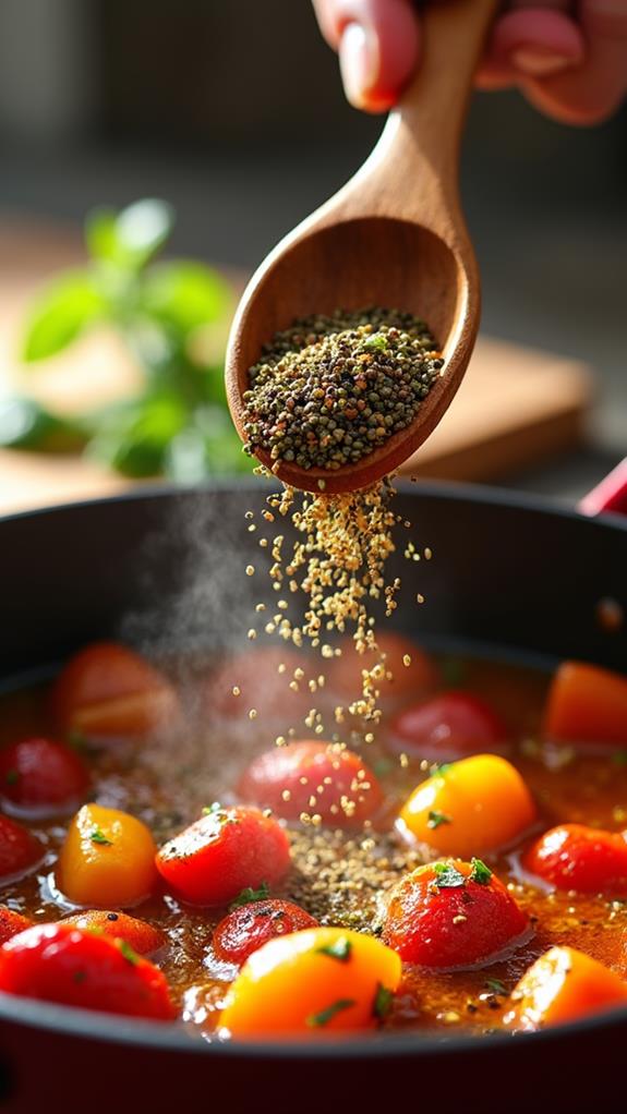 add herbs and spices