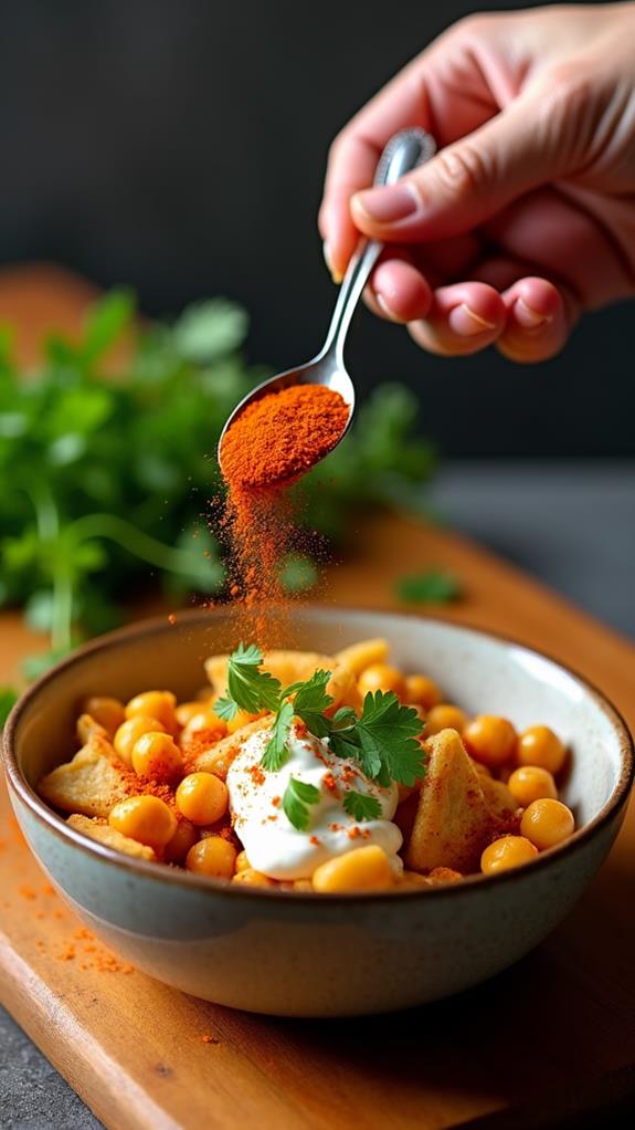 add masala and cilantro