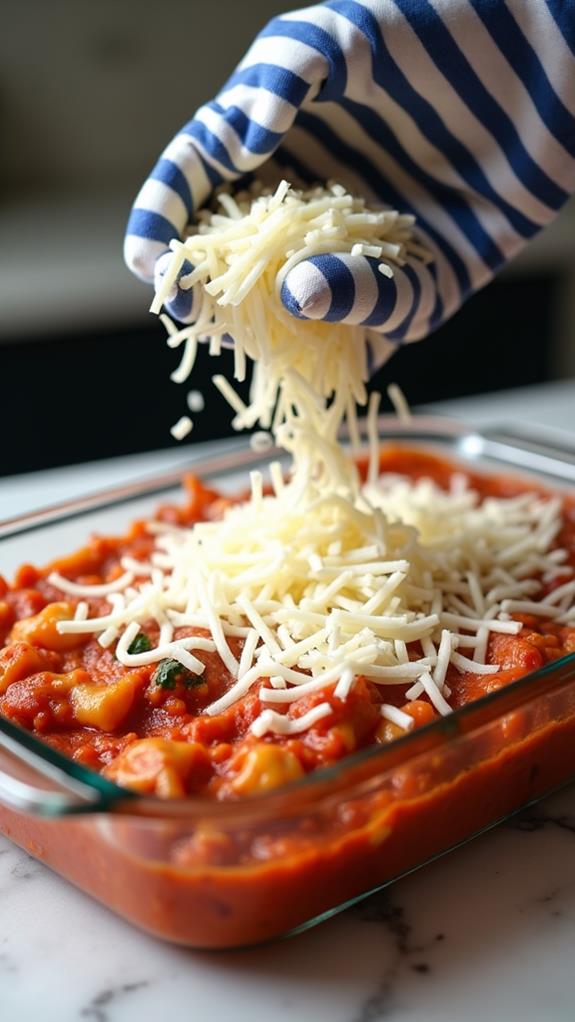 add mozzarella cheese topping