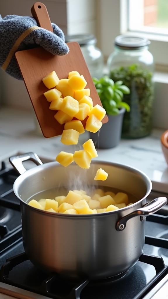 add potatoes and broth