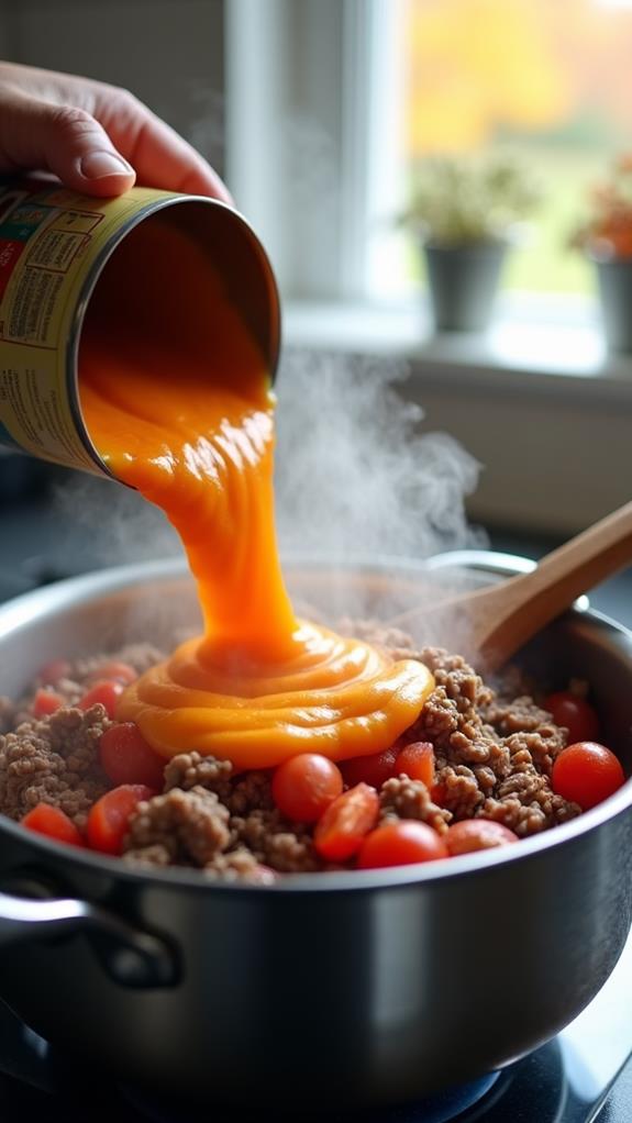 add pumpkin and tomatoes
