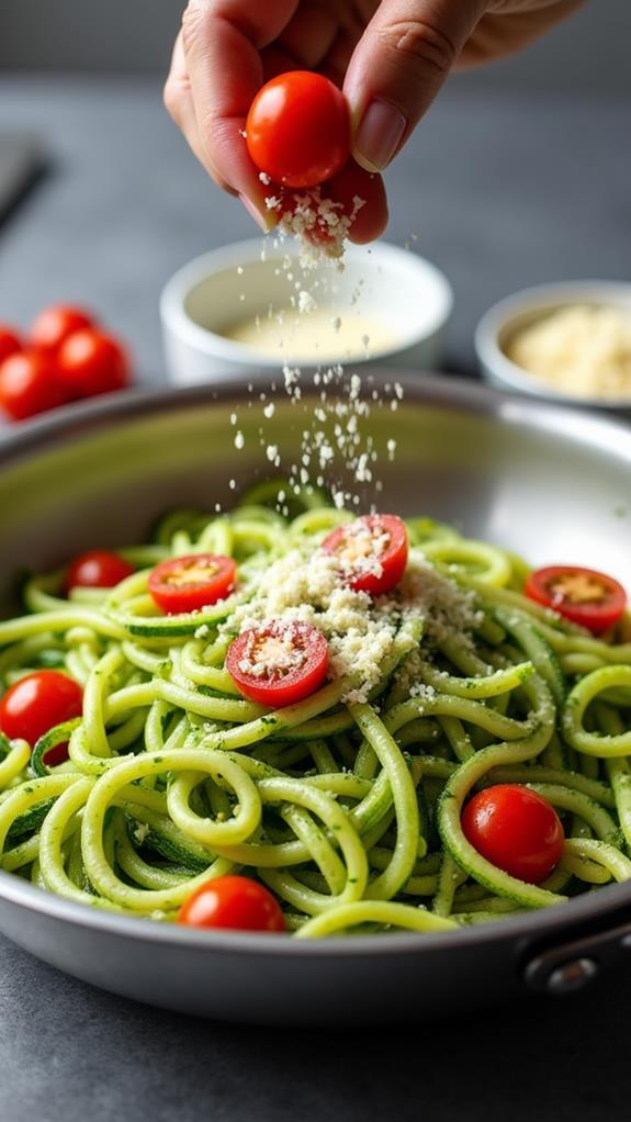 add tomatoes and cheese