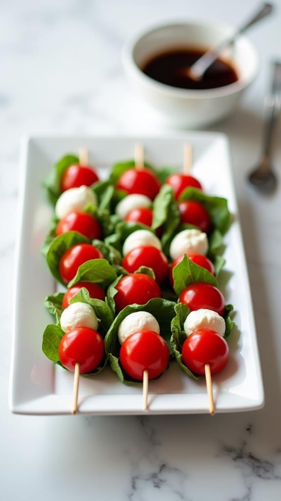 arrange skewers on platter