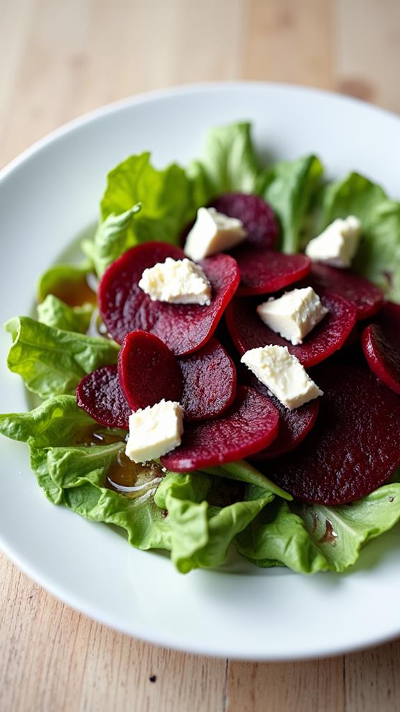 assemble salad with greens