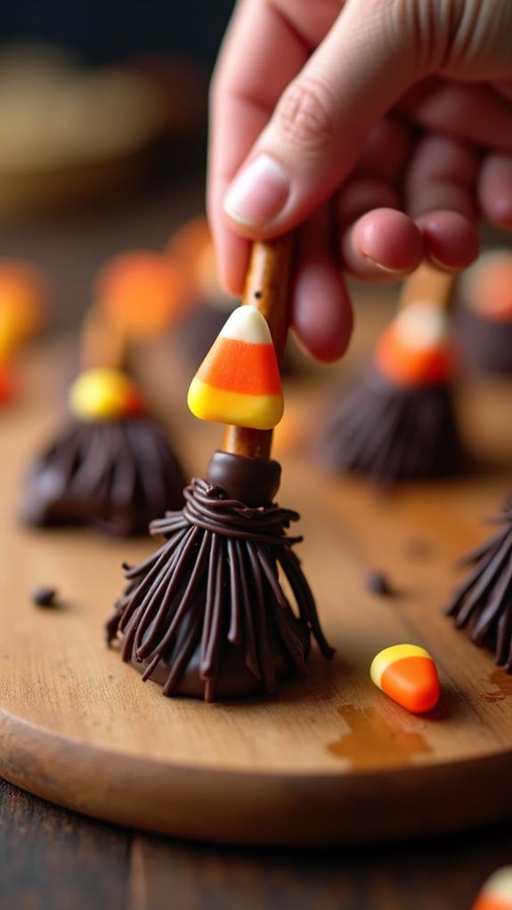 attach candy corn handle