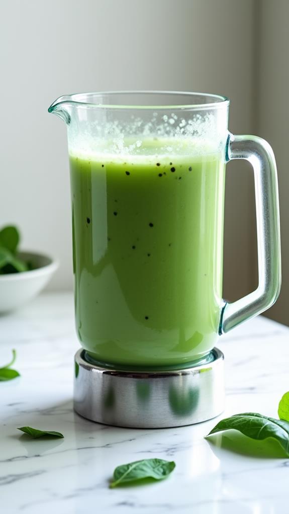 blend spinach and milk