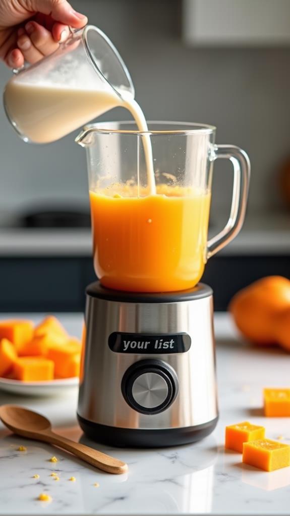 blend squash and milk