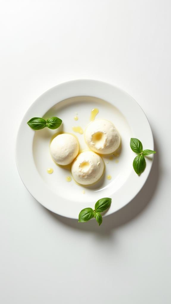 burrata arranged on platter
