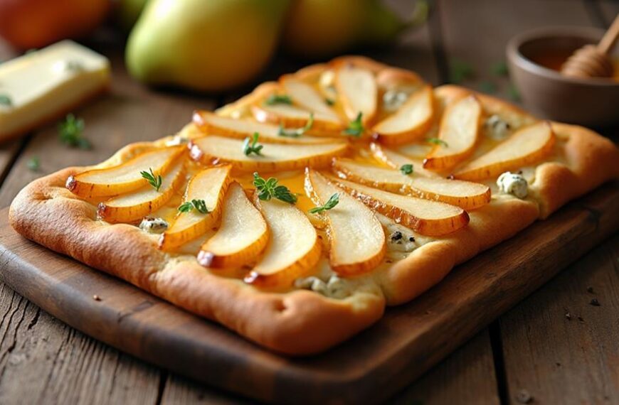 cheesy fruit topped flatbread