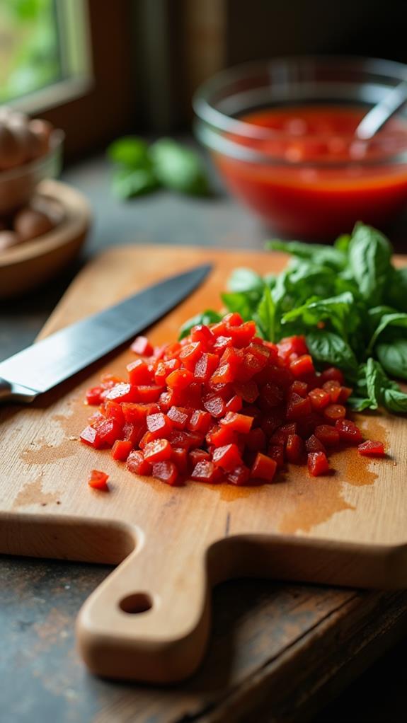 chop and mix ingredients