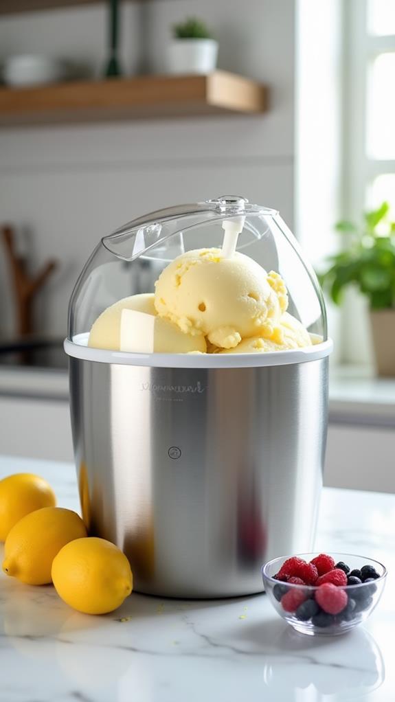 churn ice cream mixture