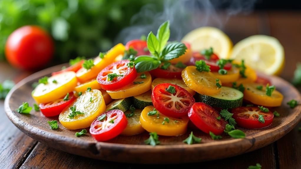 colorful garnishes enhance presentation