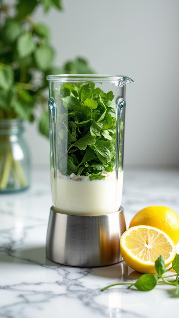 combine dressing ingredients thoroughly