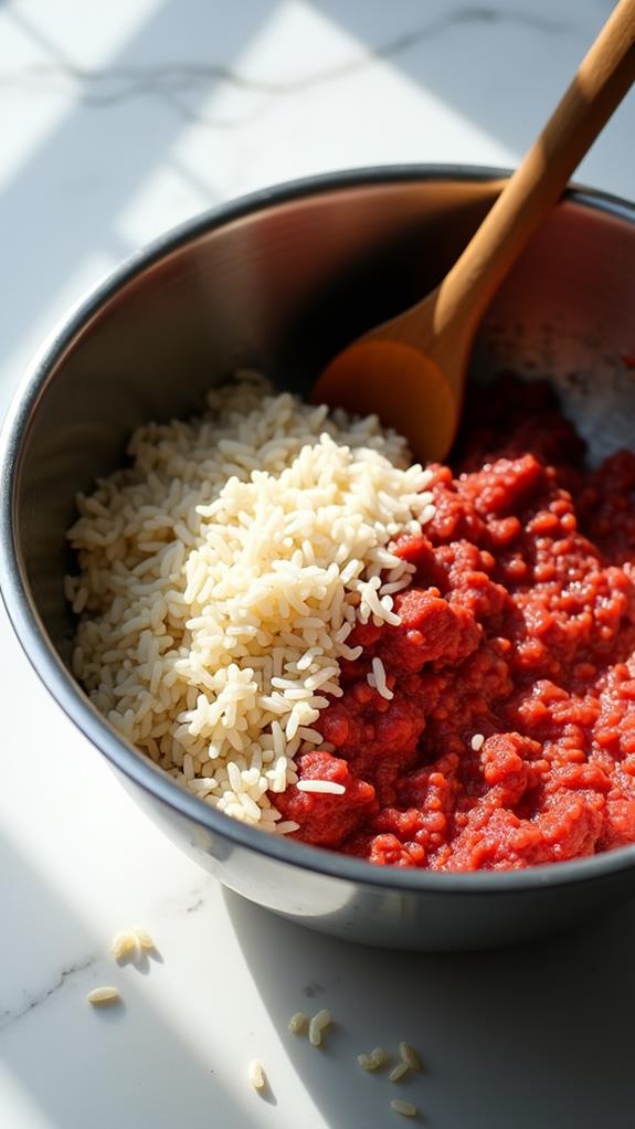 combine filling ingredients thoroughly