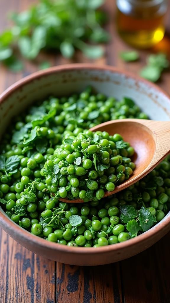 combine lentils and greens