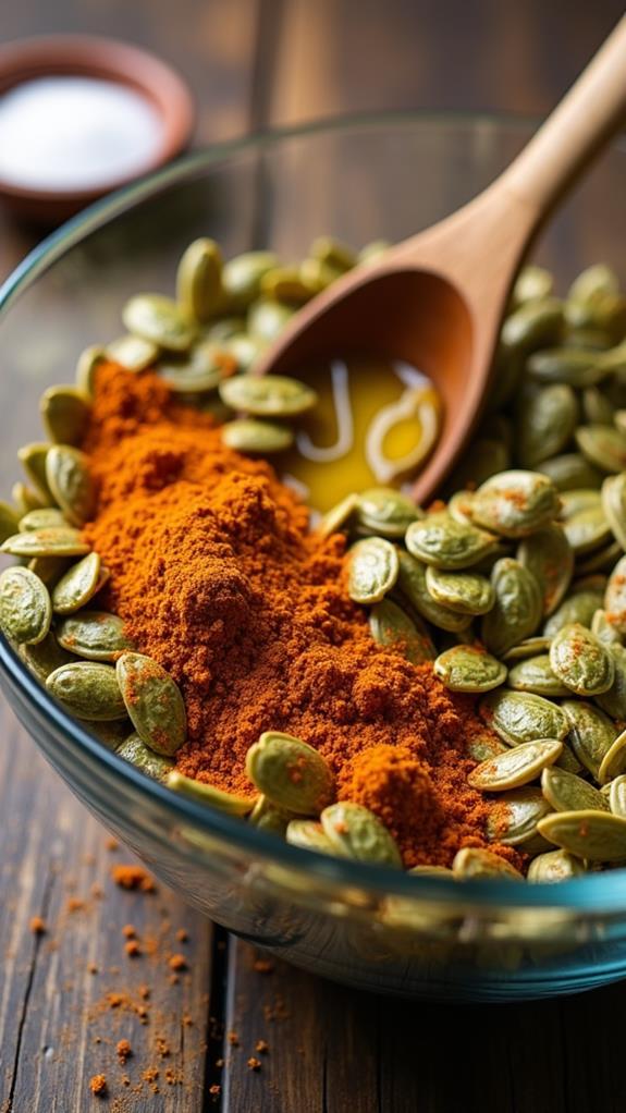 combine seeds and seasonings
