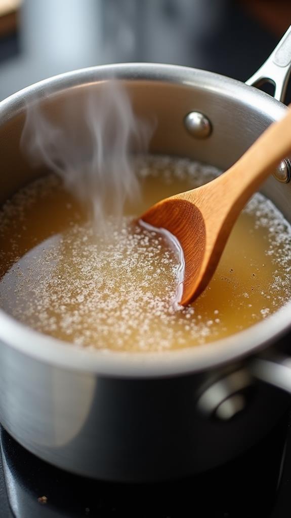combine sugar and water
