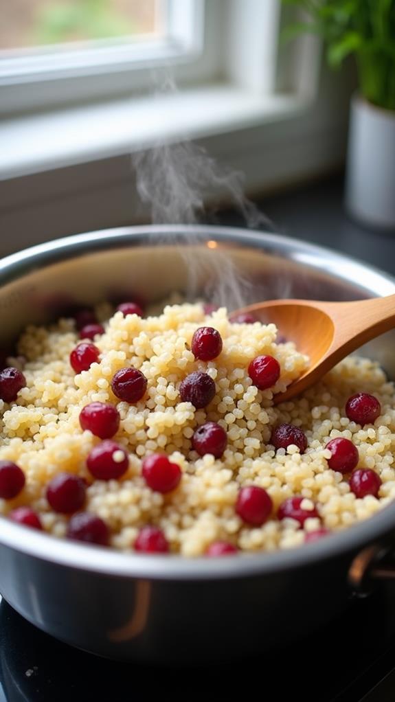 cook quinoa with cranberries