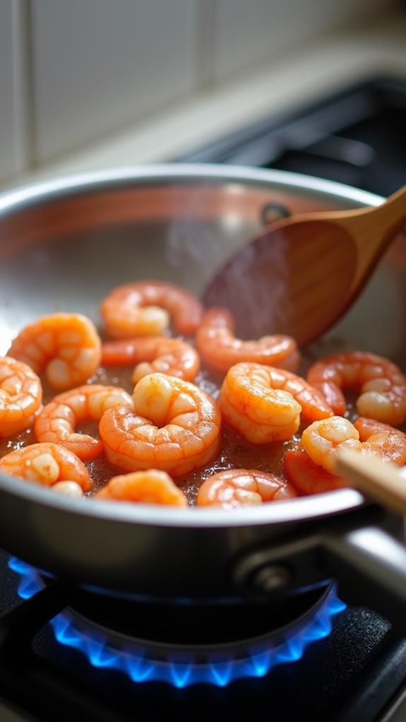 cook shrimp until pink