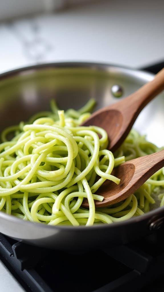 cook zucchini noodles briefly