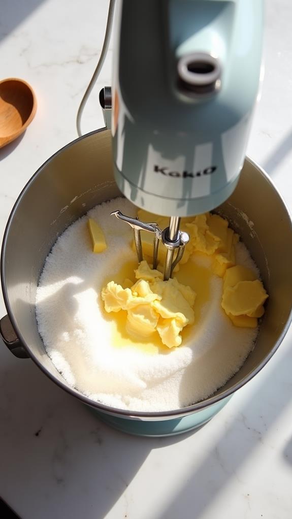creaming butter and sugar