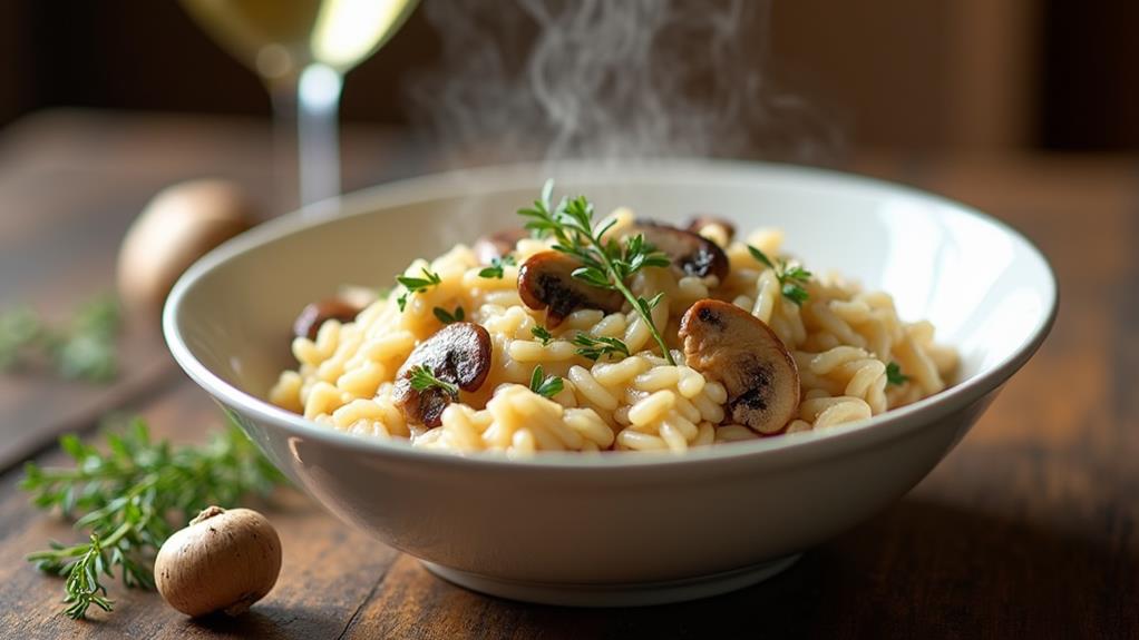 creamy thyme mushroom risotto