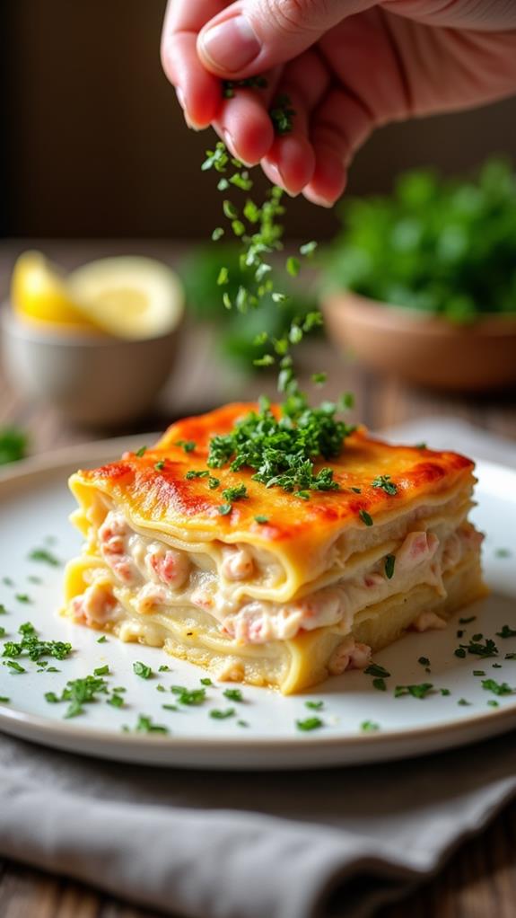 garnish using fresh herbs