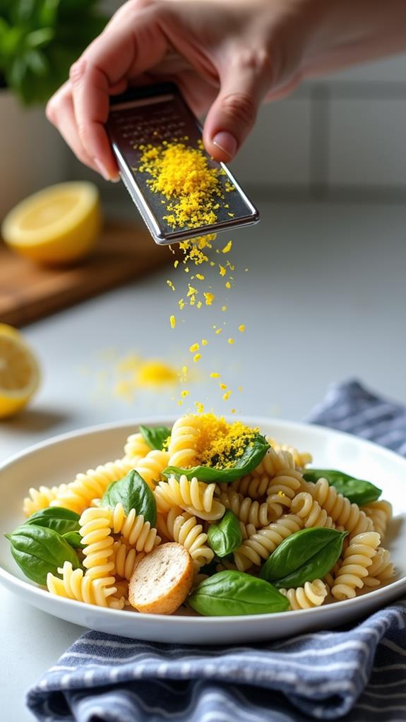 garnish with lemon zest