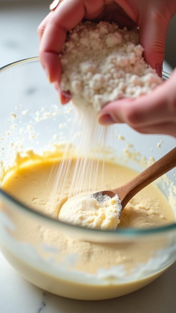 gradually add in flour