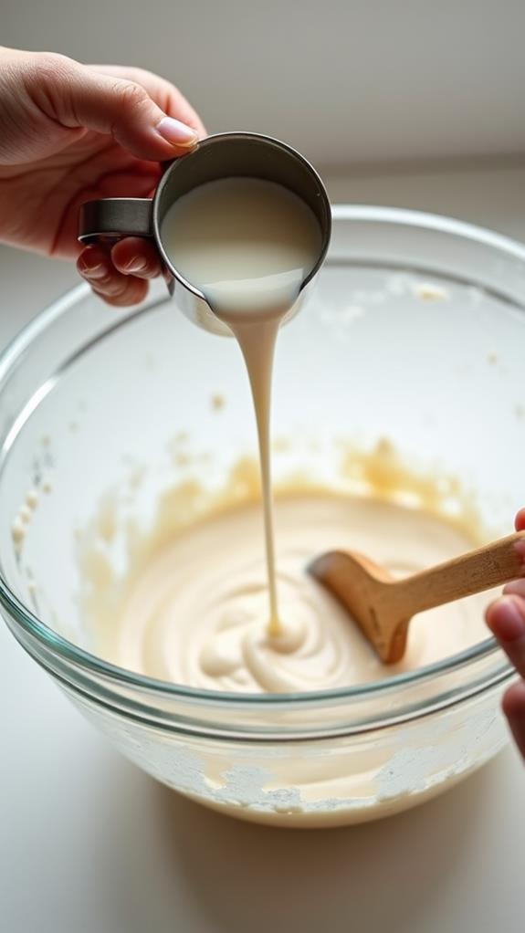 gradually add milk stir