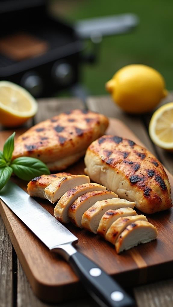 grill and slice chicken