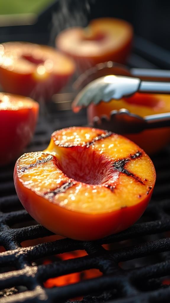 grill peaches until marked