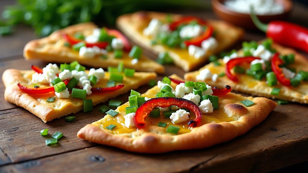 grilled flatbreads with toppings