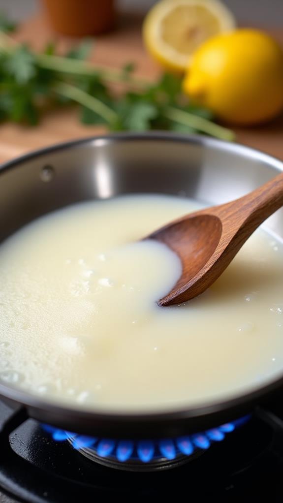 heat cream in skillet