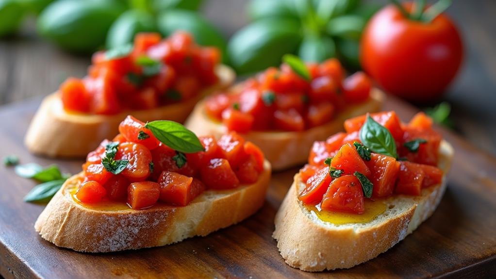 herbed tomato toast appetizer