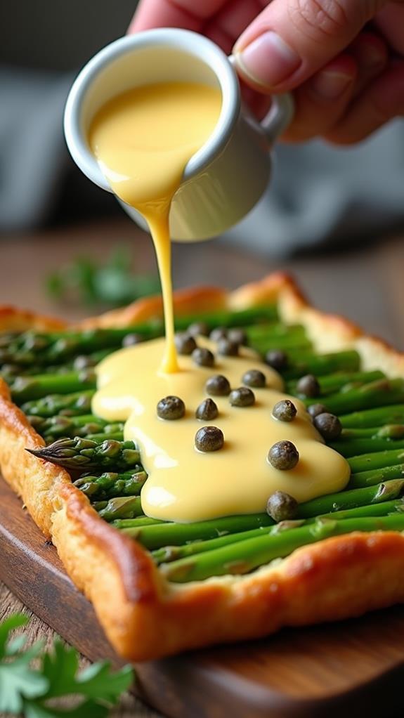hollandaise drizzle with capers