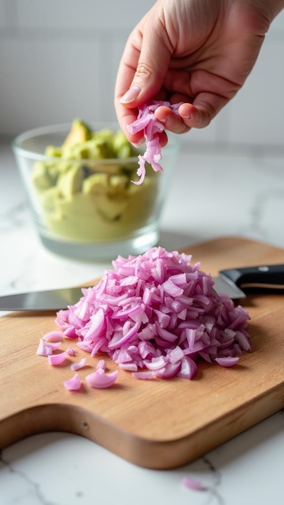 incorporate chopped red onion