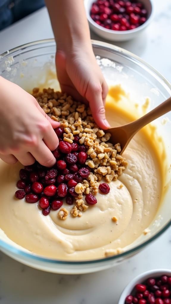 incorporate cranberries and walnuts