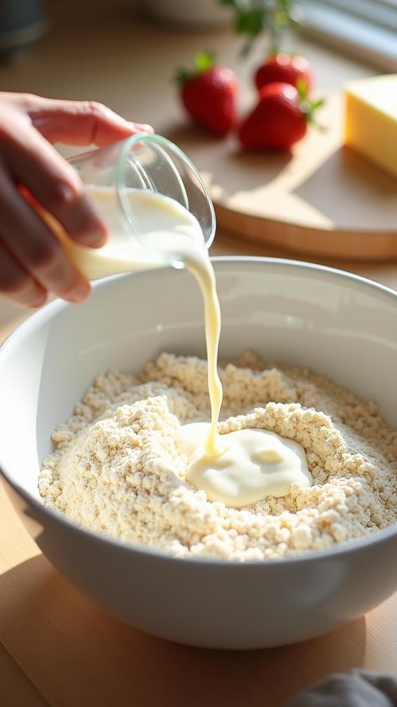 incorporate cream into flour