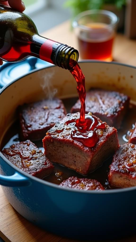 incorporate wine and broth