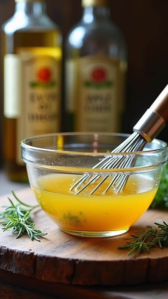 making simple vinaigrette dressing