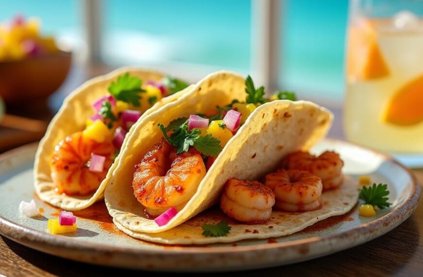 mango salsa shrimp tacos