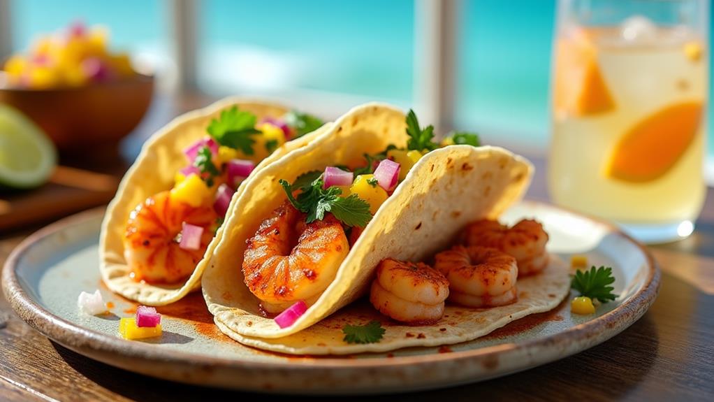 mango salsa shrimp tacos