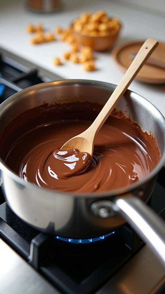 melt chocolate chips gently