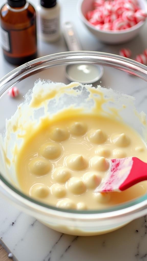melt white chocolate mixture