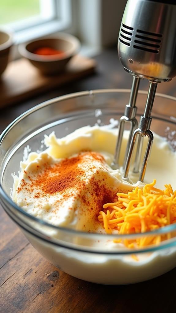 mix cheese with spices